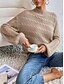 billige Solide farver-Dame Bluse Pullover trøje Afslappet Blødt Ren farve Kabel Rullekrave Strikket Langærmet Almindelige toppe Strikke udendørs Daglig Weekend Sort Grøn Efterår Vinter