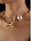 abordables Collier pour femme-ensemble bracelet en or et collier ras du cou en perles pour femme – bijoux festifs pour femmes, accessoires de fête élégants