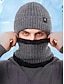 ieftine Pălării pentru bărbați-pălărie bărbați din tricot de iarnă cu set de eșarfe – căptușită cu lână caldă pentru protecție împotriva vremii reci