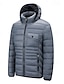 baratos Blusões e Parkas para Homem-Homens Jaqueta de Inverno Casaco puffer Acolchoado Bolsos Com Capuz Poliéster Bolsos Ao ar livre Encontro Casual / Diário Padrão Moda Casual Térmico / Quente A Prova de Vento Inverno Tecido Cinzento