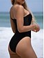billiga One-piece-baddräkter-Dam Badkläder En bit Monokini Baddräkt Öppen rygg Magkontroll Hög midja Smal Semester Standkläder Färgblock Ärmlös Baddräkter