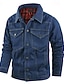 billige Denimjakker-Herre Trucker jakke Skjorte jakke Denimjakker Knap Vinter Forår &amp; Vinter Årgang vestlig stil Sort Brun Grøn Mørkeblå Lyseblå Jakker
