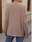 voordelige Dames eenvoudige tops-Dames Overhemd Blouse Effen Kleur Basic Casual Lange mouw V-hals Normale tops Dagelijks Knop Zwart Blozend Roze Leger Groen Khaki Herfst Winter