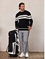 abordables Hauts-Homme Chandail Noir Vert Véronèse manche longue Top Tenue de golf Vêtements Tenues Porter des vêtements
