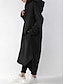 abordables Abrigos de Invierno-Mujer Chaqueta con capucha Exterior Calle Ropa Cotidiana Otoño Invierno Maxi Abrigo Ajuste regular Mantiene abrigado Transpirable Elegante Casual Chaquetas Manga Larga Plano Con bolsillos Negro Rojo