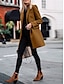 economico Cappotti Invernali-Per donna Cappotto Esterno Ufficio Strada Autunno Inverno Lungo Cappotto Standard Tenere al caldo Traspirante Moda Informale Giacca Manica lunga Liscio Con tasche Nero Rosso Caffè