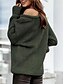 preiswerte Einfarbige Farben-Damen Pullover Brautkleider schlicht Weich Einfarbig Gerippt Bateau Strick Langarm Normale Oberteile Stricken Outdoor Täglich Wochenende Rosa Braun Herbst Winter