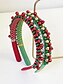 voordelige Haaraccessoires voor dames-Feestelijke rode kersthoofdband voor dames met rode, groene en zilveren kralen - haaraccessoire voor de feestdagen en vieringen