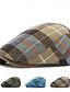 halpa Miesten hatut-Miesten Matala lippis Pesäpallolippis Sotilaallinen Cap Kadetti hattu Sininen khaki Polyesteri Muoti Vapaa-aika Katu Päivittäin Skottiruutukuvio Säädettävä Aurinkovoide Hengittävä