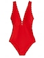abordables Maillots de bain une pièce-Femme Maillots de Bain Une pièce Monokini Maillot de bain Dos Nu Contrôle du Ventre Taille haute Mince Vacances Tenues de plage Couleur unie Col V Sans Manches Maillots de bain
