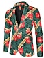 billige festblazer-rød  &amp; grønne menns jule stygge blazer jakke trykk blazer lang standard passform enkeltspent enknapps 2024