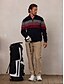economico Cime-Per uomo Felpa Nero Blu marino Verde Manica lunga Tenere al caldo Superiore Color Block Autunno Inverno Abbigliamento da golf Abbigliamento Abiti Abbigliamento
