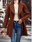 abordables Manteaux d&#039;Hiver-Manteau d&#039;hiver Femme Extérieur Plein Air Usage quotidien mode Décontractées Avec poches Normal Manteau Noir Abricot Café Automne Hiver Boutonnage Simple Col rabattu Standard S M L XL