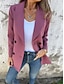 preiswerte Blazer &amp; Anzüge-Damen Blazer Sakko Arbeit Taste Feste Farbe Atmungsaktiv OL-Stil Regular Fit Oberbekleidung Langarm Herbst Weiß S