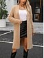 abordables Cardigans et vêtements d&#039;extérieur-cardigan femme ouvert devant flou tricot tricoté automne hiver travail élégant mode quotidien manches longues couleur unie blanc kaki