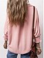 preiswerte Damen Einfache Oberteile-Damen Hemd Bluse Feste Farbe Basic Brautkleider schlicht Langarm V Ausschnitt Normale Oberteile Täglich Patchwork Knopf Rosa Blau Beige Herbst Winter