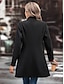 abordables Manteaux d&#039;Hiver-Manteau d&#039;hiver Femme Extérieur Plein Air Usage quotidien mode Décontractées Avec poches Normal Manteau Noir Abricot Café Automne Hiver Boutonnage Simple Col rabattu Standard S M L XL