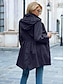baratos Casacos Trench-Mulheres Jaqueta casual Rua Roupa Diária Outono Inverno Padrão Casaco Ajuste Largo à moda Casual Casaco Manga Longa Côr Sólida Zip Completo Preto Cinzento Claro Verde