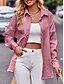 abordables Chaquetas camiseras-Mujer Chaqueta casual Exterior Calle Ropa Cotidiana Otoño Invierno Regular Abrigo Ajuste regular Mantiene abrigado Transpirable Elegante Casual Chaquetas Manga Larga Color sólido Con bolsillos