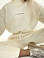 billige Kvinders sweatsuits-Dame Sweatshirt Sherpa Fleece bukser Bukser Sweater Set Langærmet Rund hals Helfarve Bogstaver Varm udendørs Sort Rød Lysebrun Forår Overdimensionerede