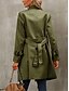 economico Cappotti Trench-Per donna Cappotto Esterno Strada Da tutti i giorni Autunno Inverno Standard Cappotto Standard Tenere al caldo Traspirante Moda Informale Giacca Manica lunga Liscio Con tasche Nero Verde militare