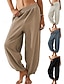 economico gamba larga e vita alta-Per donna Chino Pantaloni stile harem Di tendenza Classico Lunghezza intera Vita alta Liscio Tasche Cinturino elastico comodo Morbido Comodo Media elasticità Esterno Strada Bianco Blu Cachi Primavera