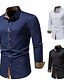 billige mænds ikke-jernskjorter-Herre Jakkesætsskjorter Skjorte med krave Button Up skjorte Leopard Bryllup Daglig Sort Hvid Navyblå Langærmet Alle årstider Tøj