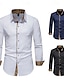 billige mænds ikke-jernskjorter-Herre Jakkesætsskjorter Skjorte med krave Button Up skjorte Leopard Bryllup Daglig Sort Hvid Navyblå Langærmet Alle årstider Tøj
