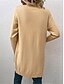 billige Cardigans og overtøj-Dame Bluse Cardigan Afslappet Blødt Ren farve Rillet Åben Front Lomme Strikket Langærmet Lange toppe Strikke udendørs Daglig Weekend Kakifarvet Abrikos Efterår Vinter