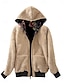 cheap Fleece-Lined Jackets-Women&#039;s Fleece Jacket Teddy Coat Hoodie Jacket Warm Breathable Zipper Pocket Fleece Lined Casual Butterfly Vacation Street Daily Wear Going out Zipper Regular Hoodie Regular Fit Long Sleeve Outerwear