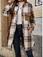 abordables Manteaux d&#039;Hiver-Veste d&#039;Hiver Manteau Femme Extérieur Plein Air Usage quotidien mode Décontractées Avec poches Imprimer Longue Manteau Vin Café Gris Automne Hiver Boutonnage Simple Col rabattu Standard S M L XL