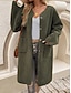 abordables Manteaux d&#039;Hiver-Manteau d&#039;hiver Femme Extérieur Plein Air Usage quotidien mode Décontractées Avec poches Longue Manteau Vert Véronèse Kaki Abricot Automne Hiver Boutonnage Simple Col V Standard S M L XL