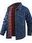 billige Denimjakker-Herre Trucker jakke Skjorte jakke Denimjakker Knap Vinter Forår &amp; Vinter Årgang vestlig stil Sort Brun Grøn Mørkeblå Lyseblå Jakker