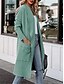 abordables Gilet Ouvert-Manteau Femme Extérieur Plein Air Usage quotidien mode Décontractées Avec poches Longue Manteau Noir Blanche Vert Automne Hiver Ouvrir le devant Sans col Standard S M L XL 2XL