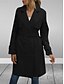 economico Cappotti Trench-Per donna Cappotto Esterno Strada Da tutti i giorni Autunno Inverno Standard Cappotto Standard Tenere al caldo Traspirante Moda Informale Giacca Manica lunga Liscio Con tasche Nero Verde militare