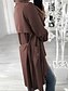 cheap Trench Coats-Women&#039;s Casual Jacket Outdoor Street Daily Wear Fall Winter Long Coat Regular Fit Thermal Warm Breathable Stylish Casual Jacket Long Sleeve Solid Color with Pockets Red Green Gray