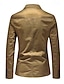 baratos Blazers Clássicos Masculinos-Homens Blazer O negócio Coquetel Festa de Casamento Moda Casual Primavera &amp; Outono Poliéster Tecido Bolsos Botões Confortável Não Trespassado Jaqueta esporte Preto Caqui Verde Tropa