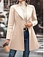 abordables Manteaux d&#039;Hiver-Manteau d&#039;hiver Femme Extérieur Plein Air Usage quotidien mode Décontractées Avec poches Normal Manteau Noir Abricot Café Automne Hiver Boutonnage Simple Col rabattu Standard S M L XL