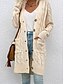 economico Cardigan e capispalla-Per donna Felpa Cardigan Informale Morbido Colore puro A coste A V Tasche Lavorato a maglia Manica lunga Maglie lunghe Maglia Esterno Giornaliero Fine settimana Rosso Verde Autunno Inverno