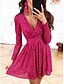 abordables mini robe noire-robe paillette Robe casual Robe Trapèze Femme Mini robe Paillettes Soirée Décontractées Col V manche longue Standard Noir Blanche Fuchsia M L XL