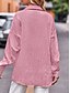 abordables Chaquetas camiseras-Mujer Chaqueta casual Exterior Calle Ropa Cotidiana Otoño Invierno Regular Abrigo Ajuste regular Mantiene abrigado Transpirable Elegante Casual Chaquetas Manga Larga Color sólido Con bolsillos