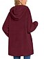 baratos Puffers &amp; Parka-Mulheres Casaco de lã Casaco de pelúcia Casaco com capuz Manter Quente Respirável Bolsos Forrada com Fleece Casual Tecido Férias Rua Roupa Diária Para Noite Não Trespassado Padrão Capuz Normal Manga