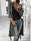 cheap Trench Coats-Women&#039;s Casual Jacket Outdoor Street Daily Wear Fall Winter Long Coat Regular Fit Thermal Warm Breathable Stylish Casual Jacket Long Sleeve Solid Color with Pockets Red Green Gray