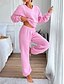cheap Pajama-setter-Women&#039;s Pajama Set 2 Pieces Print Comfort Home Daily Comfort Warm V Neck Long Sleeve Pullover Pant Spring Fall Home Outfits