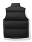 billige Herre puffer vest-Herre Puffer Vest Daglig Afslappet Forår &amp; Vinter Lomme Polyester Bekvem Helfarve Lynlås Høj krave Sort Blå Kakifarvet Vest