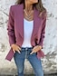 preiswerte Blazer &amp; Anzüge-Damen Blazer Sakko Arbeit Taste Feste Farbe Atmungsaktiv OL-Stil Regular Fit Oberbekleidung Langarm Herbst Weiß S