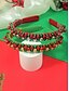 voordelige Haaraccessoires voor dames-Feestelijke rode kersthoofdband voor dames met rode, groene en zilveren kralen - haaraccessoire voor de feestdagen en vieringen