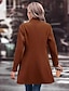 abordables Manteaux d&#039;Hiver-Manteau d&#039;hiver Femme Extérieur Plein Air Usage quotidien mode Décontractées Avec poches Normal Manteau Noir Abricot Café Automne Hiver Boutonnage Simple Col rabattu Standard S M L XL