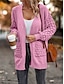 baratos Cardigãs e agasalhos-Mulheres Suéter Carregam Casual Macia Cor imaculada Estriado Abertura Frontal Bolsos Tricotado Manga Longa Tops regulares Tricotar Ao ar livre Diário Final de semana Rosa Marron Outono Inverno