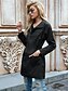 baratos Casacos Trench-Mulheres Jaqueta casual Rua Roupa Diária Outono Inverno Padrão Casaco Ajuste Largo à moda Casual Casaco Manga Longa Côr Sólida Zip Completo Preto Cinzento Claro Verde